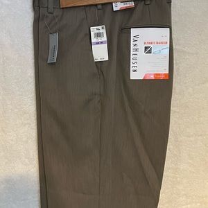 Taupe straight fit dress pants from van Husen